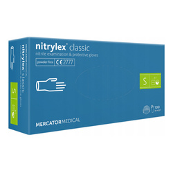 MERCATOR Nitrylex Classic Niebieskie bezpudrowe rozm. S, 100szt