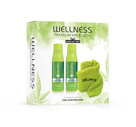 WELLNESS PREMIUM PRODUCTS zestaw zielony (szampon 500ml, odżywka 500ml, zielony turban do włosów)