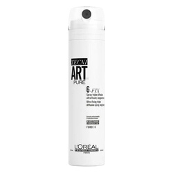 L'OREAL Tecni.Art 6 FIX Force Pure Bezzapachowy ekstremalnie utrwalający spray do włosów 250ml