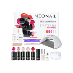 NEONAIL Adorable Starter Set zestaw do hybryd 5 lakierów + lampa LED 21W/48
