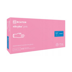 MERCATOR Nitrylex Pink Rękawiczki jednorazowe nitrylowe różowe 100 szt.