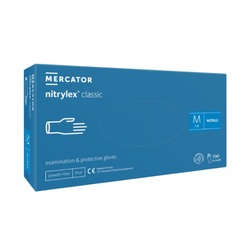 MERCATOR Nitrylex Classic Niebieskie bezpudrowe rozm. S, 100szt